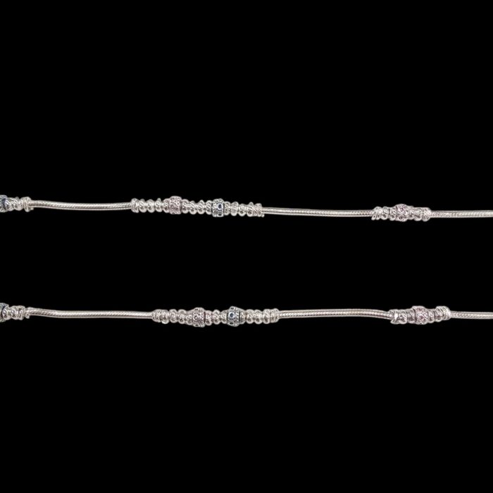 Pair of Pure Silver anklets - 7.5 inch