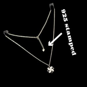 925 stamped Pure Silver Pendant and Chain - Flower
