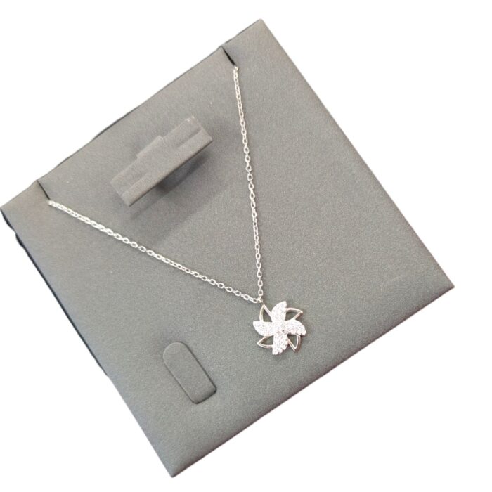 925 stamped Pure Silver Pendant and Chain - Flower
