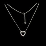 Pure Silver Open heart Pendant with Chain | 925 Sterling Silver Necklace