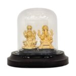 999 Pure silver Lakshmi and Ganesha Idol - 24K Gold Plated