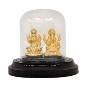 999 Pure silver Lakshmi and Ganesha Idol - 24K Gold Plated