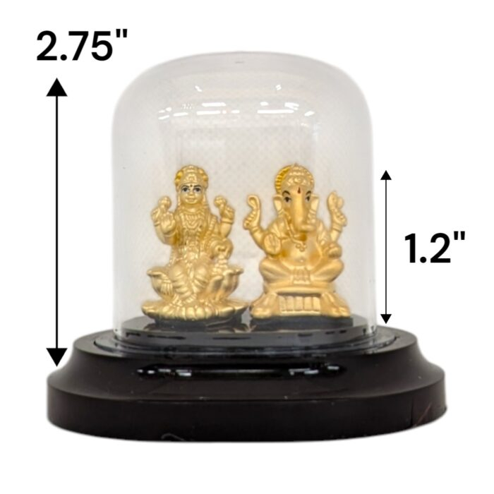 Dimensions of the Pure silver Lakshmi Ganesha Idol - 24K Gold Plated