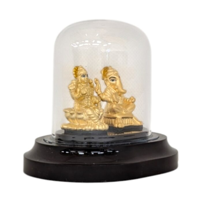 Side view of the silver Lakshmi Ganesh Set