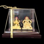 999 Pure silver Lakshmi Ganesh Idol - 24K Gold Plated