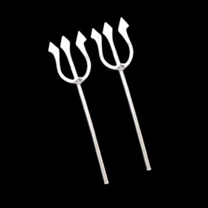 Pair of Silver Shiv Ji Trishul for Pooja - 7cm