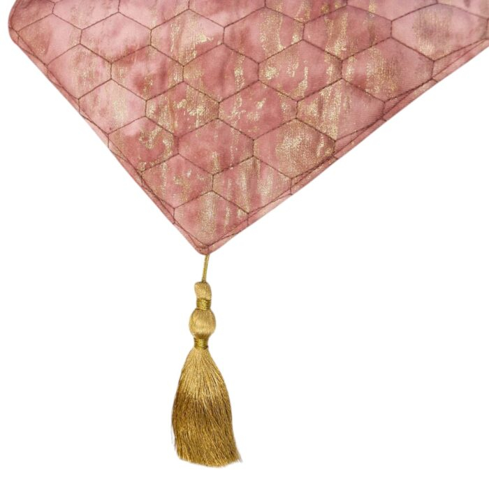 Luxurious Table runner | Padded with Peach and Gold hues