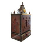 Side View of Wall mountable Wooden Home temple with doors | Puja Mandir