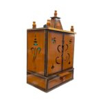 Wooden Home temple with doors | Puja Mandir with Led Backlit Panel