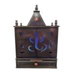 Wooden Mandir for home| Backlit Led Panel with Doors in this Temple for Home