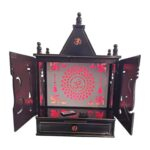 Wooden Puja Mandir for home| Backlit Led Panel with Doors