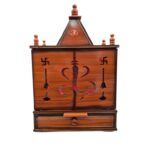 Wooden Puja Mandir for home| Backlit Led Panel with Doors