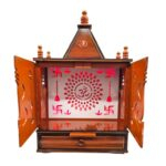 Wooden Puja Mandir for home| Backlit Led Panel with Doors