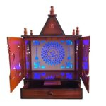 Drawer and Jyot holder in this Wooden Home Mandir in Canada and USA