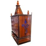 Side view Wooden Puja Mandir for home| Backlit Led Panel with Doors