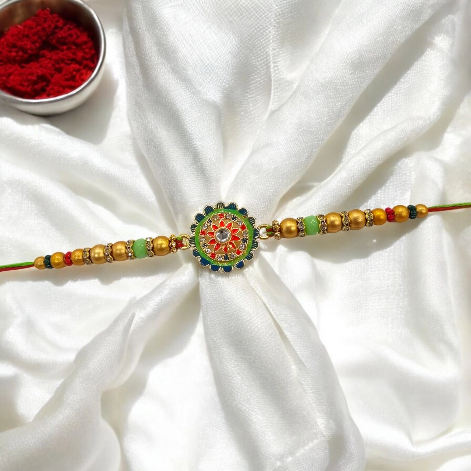 Stylish Rakhi with Kundan Order Rakhi in Canada: Stylish Rakhi with Kundan