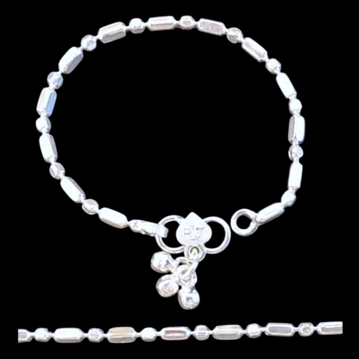 Sparkling pair of Silver Anklets for baby