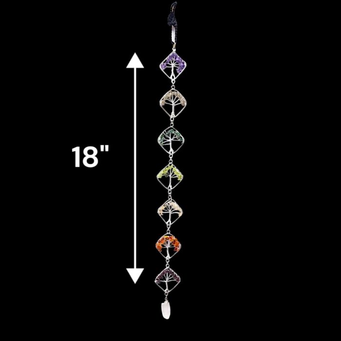 Tree of Life Hanging Decor 7 Chakra Crystals - Wall Decor for Meditation room - Image 3