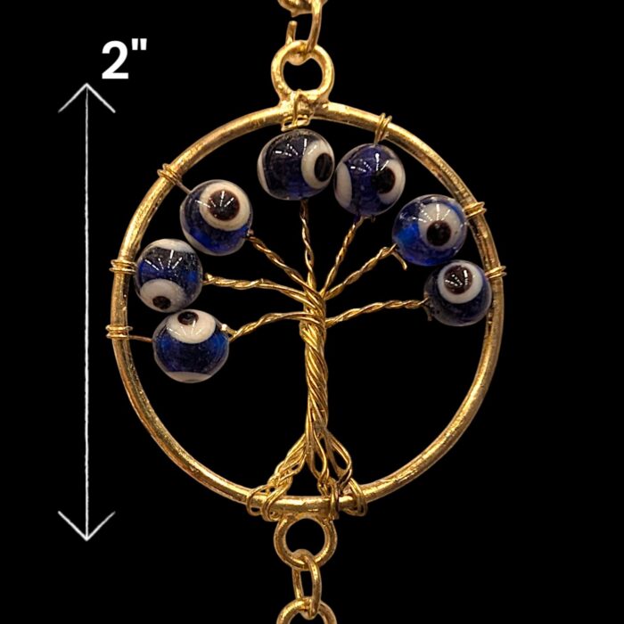 Tree of Life Hanging Decor with evil eye beads - Wall Decor - Golden - Image 4