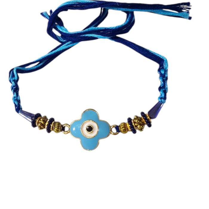 Perfect minimalistic evil eye design rakhi for your brother in Canada or USA | Rakhi Gift hampers