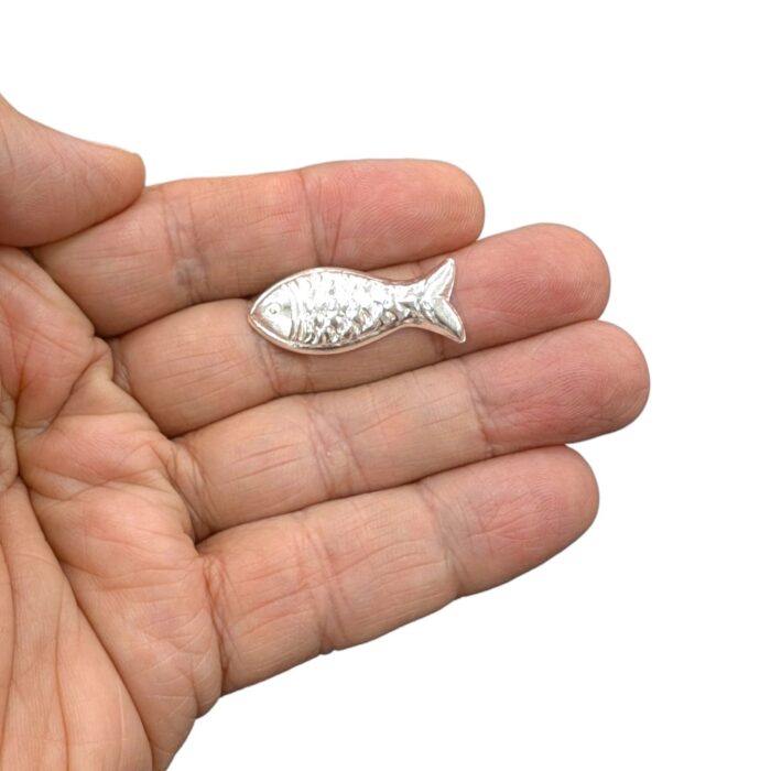 925 Silver Hindu religious Fish for Pooja - 3cm - Image 2
