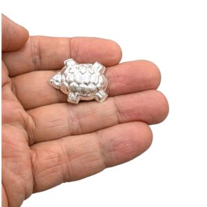 Silver Tortoise for Pooja - 3 cm