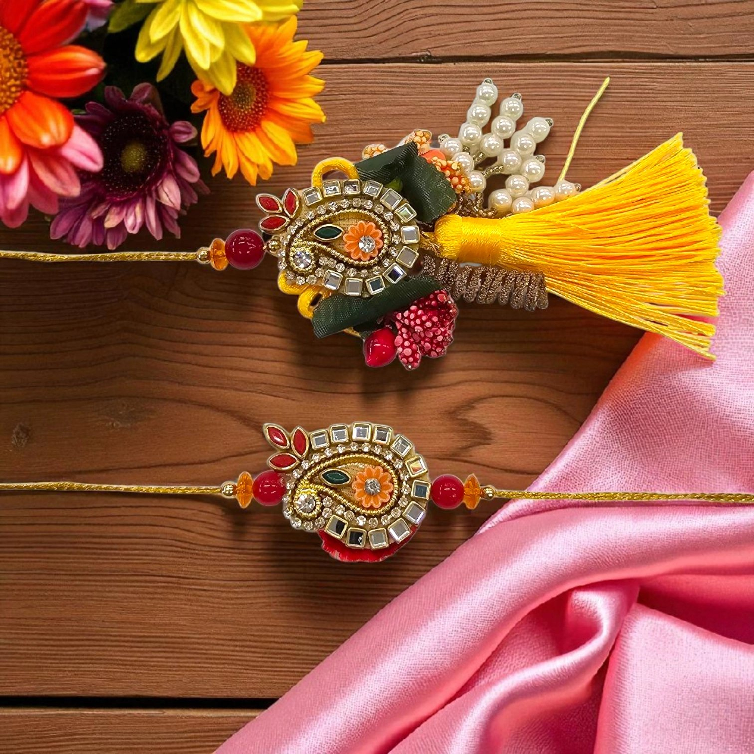 Stylish Bhaiya Bhabhi Rakhi set Stylish Bhaiya Bhabhi Rakhi set | Bhai and Bhabhi Rakhi combo in Canada/US
