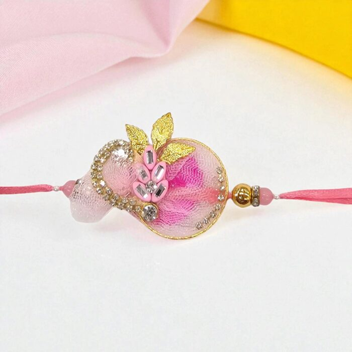 Elegant Bhai rakhi with bhabhi Lumba rakhi combo