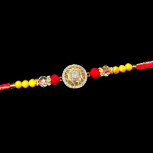 Close up of the  Cz stone Designer Rakhi