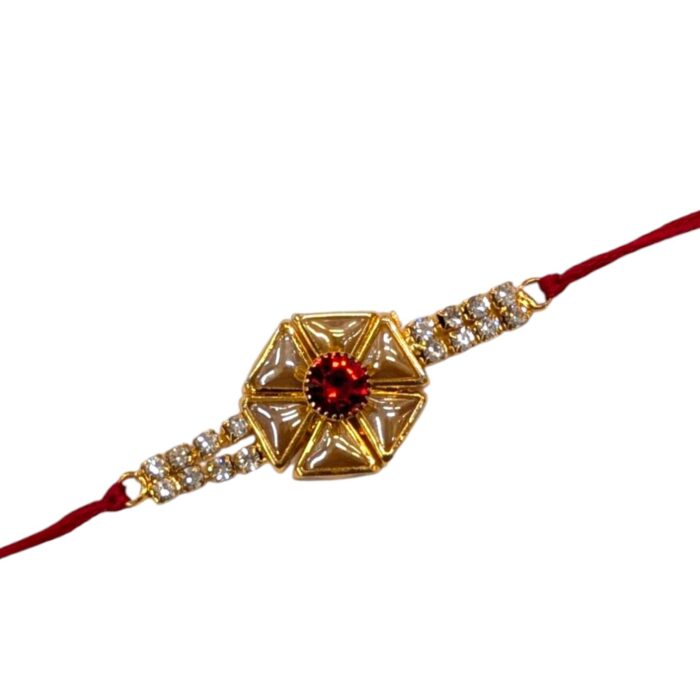Stylish Designer Golden Rakhi
