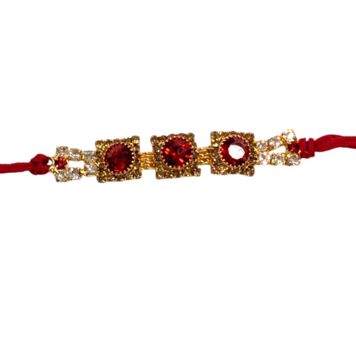 Dazzling Rakhi with gold plated cz stone