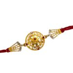Simplistic Gold platted Rakhi for quick delivery in Canada/US