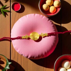 Simplistic Rakhi with Golden emblem | Send Rakhi in USA