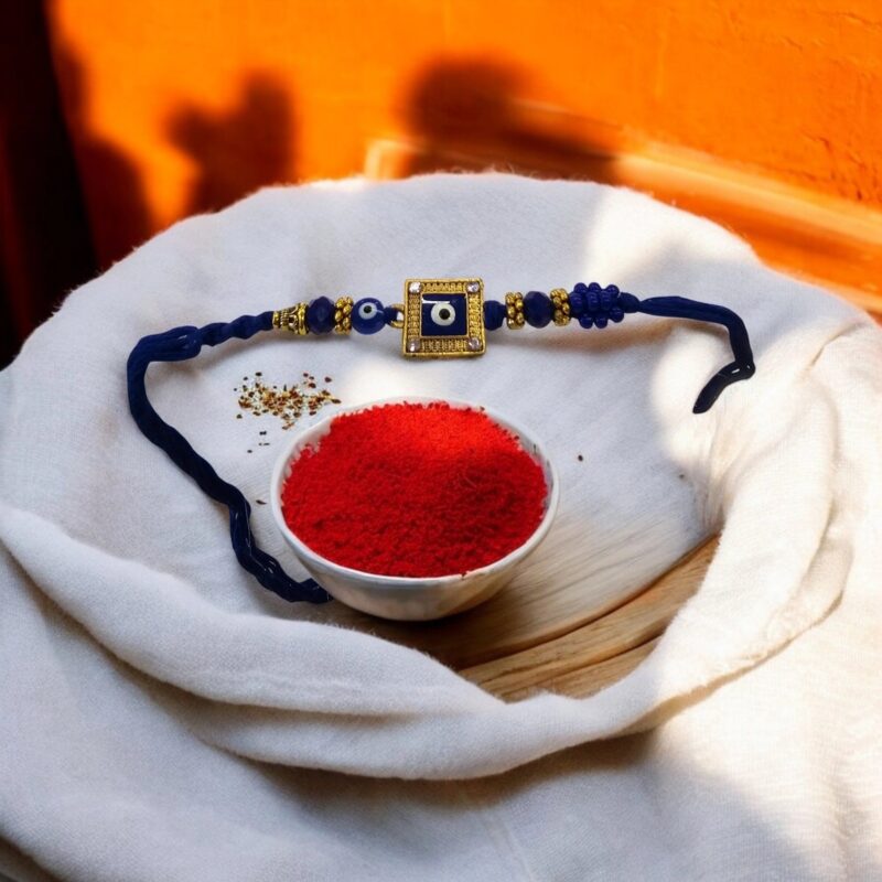Glittering Evil Eye Rakhi Set - Ship to USA & Canada