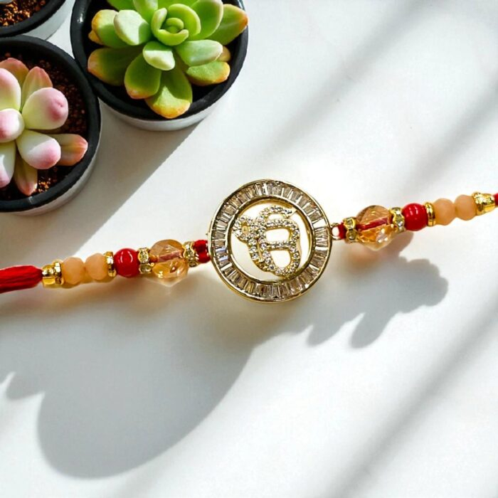 Premium Ik onkar Rakhi - AD Stone | Ek onkar Rakhi