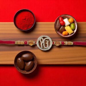 Premium Ik onkar Rakhi - AD Stone | Ek onkar Rakhi