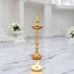 Brass Kerala Diya - 33 inches | Large Size Deepam for Inauguration Day