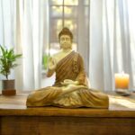 Large Meditating Buddha Statue-14 inch | Tan Brown