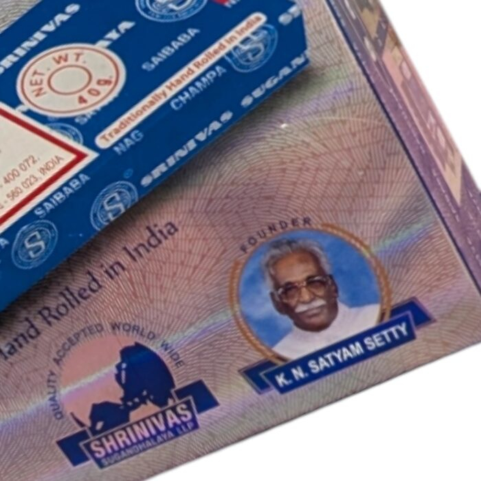 Close up of Nag champa Incense sticks box | Your trusted source of genuine Satya sai Nag champa Agarbatti