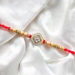 Close up of the premium designer rakhi with quick shipping within Canada and USA