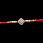 Close up of the premium designer rakhi with quick shipping within Canada and USA