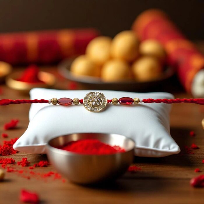 Premium Ad stone rakhi | Cz stone Designer Rakhi | Send Rakhi to Canada from India