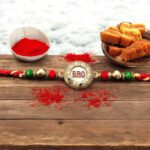 Premium Rakhi wth a Round Bro emblem for shipping in Canada and the USA