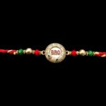 Premium Rakhi wth a Round Bro emblem for shipping in Canada and the USA