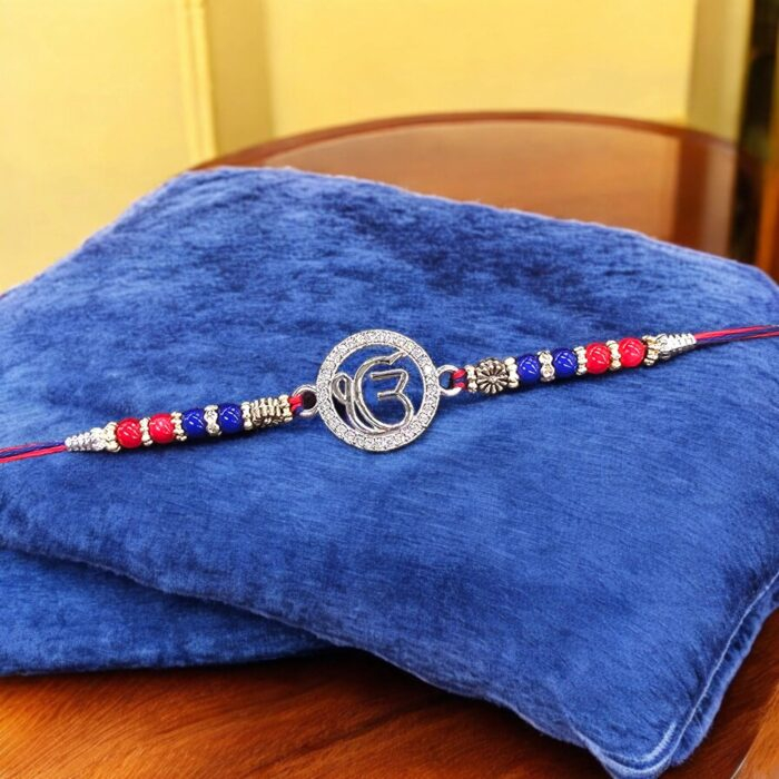 Pure Silver Ek onkar Rakhi | Sterling Silver Ik onkar Rakhi