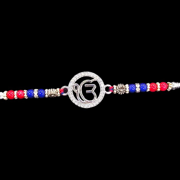 Pure Silver Ek onkar Rakhi | Sterling Silver Ik onkar Rakhi