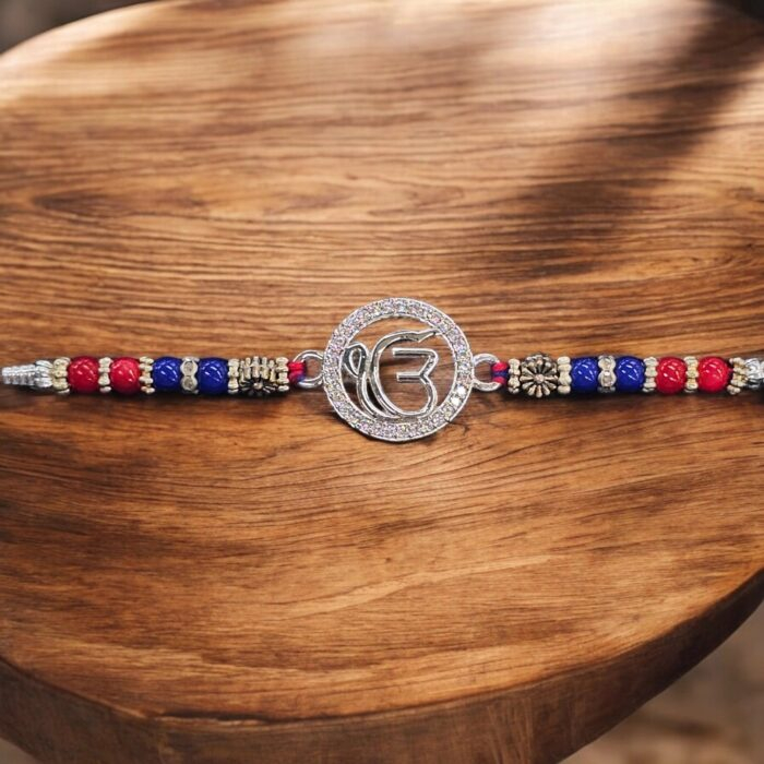 Pure Silver Ek onkar Rakhi | Sterling Silver Ik onkar Rakhi