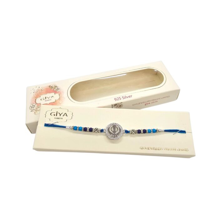 Pure Silver Rakhi - Khanda sahib | Nishaan Sahib Rakhi| Chandi di rakhdi in Canada and US