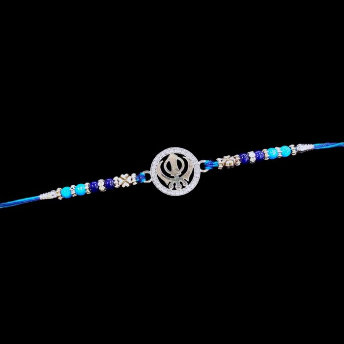 Pure Silver Rakhi - Khanda sahib | Nishaan Sahib Rakhi| Chandi di rakhdi in Canada and US