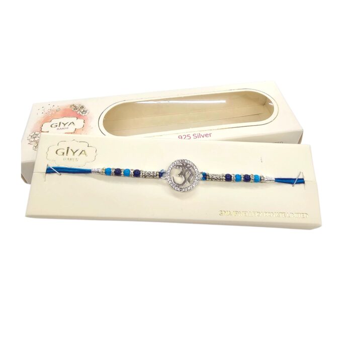 Pure Silver Rakhi - Sterling Silver Om Rakhi